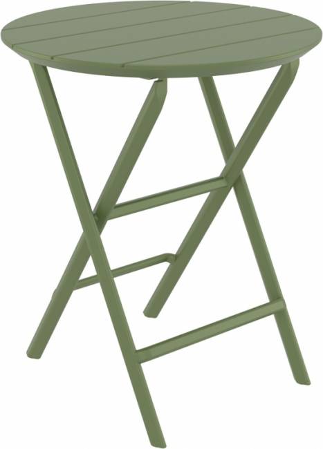 Стол пластиковый складной Helen Folding Table Ø60 оливковый Ø600х740 мм