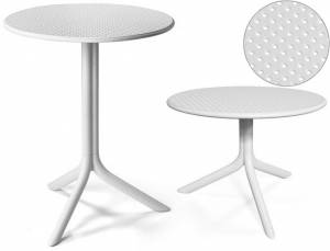 Стол пластиковый обеденный Step + Step Mini белый Ø605х400-765 мм